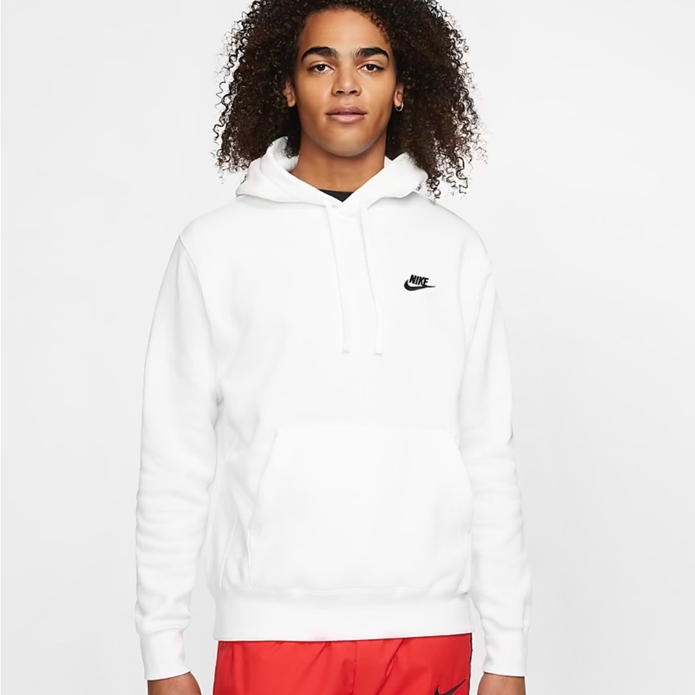 Nike sportswear club fleece white large hoodie